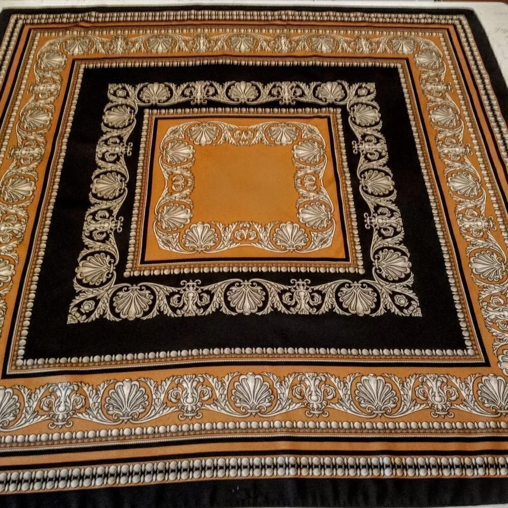 Vintage Jaclyn Smith Black & Cinnamon Brown Scarf